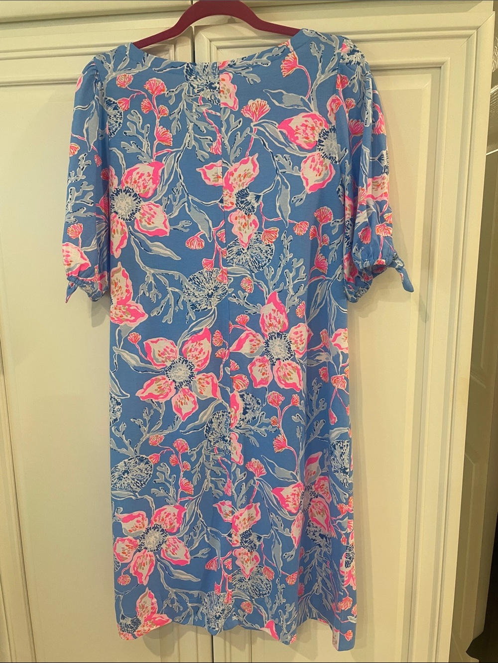Lilly Pulitzer Easley Short Sleeve V-neck Dress, Bahamian Rhapsody size L - Picture 5 of 7
